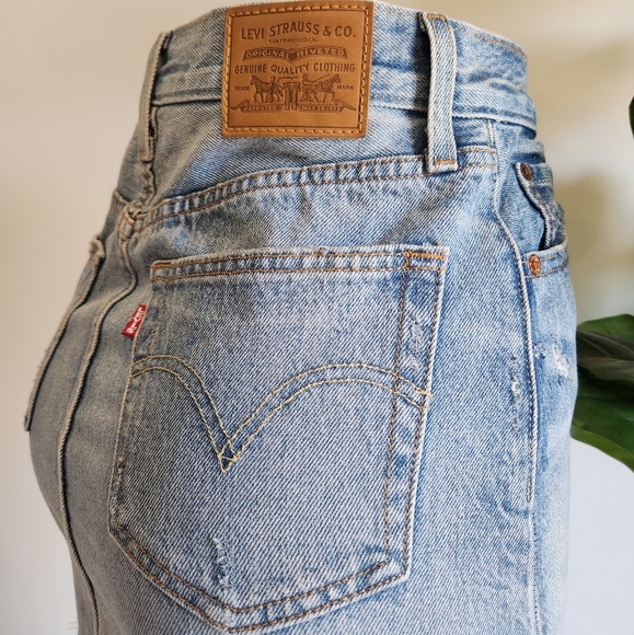 Levis Premium High Rise Denim Skirt Women Size 25 Blue Color Vacation Beach Jean - Picture 10 of 14